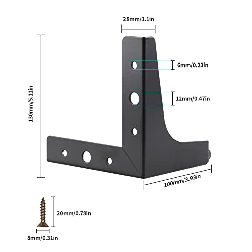 DBREAKS Pack of 8 furniture feet, 10 cm triangle table legs, black metal feet, for coffee tables cupboards, sofa - Image 2