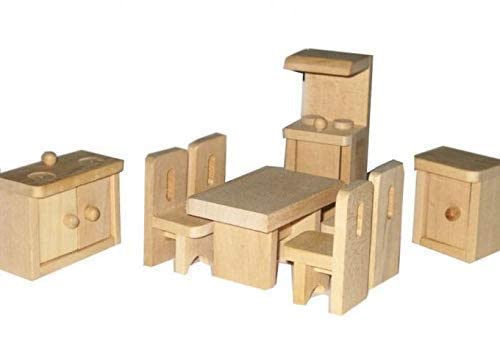 Shy Shy - Wooden Dollhouse Furniture Set with Lounge, Bathroom and Kitchen (Kitchen)