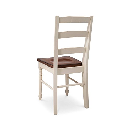 Image of Aprodz Solid Wood White Bruges Dining Chairs for Living Room | Set of 2 Wooden Chair