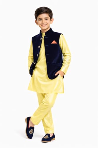 Image of T+D Ethinic Wear Velvet Western Style Sleeveless Half Blazer Fancy Coat Jacket For Kids Boys