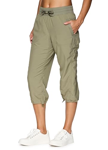 Image of RBX Active Capri Pants for Women Joggers Stretch Lightweight Women's Casual Pant Capri with Drawstring