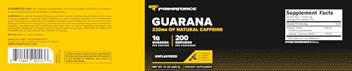 Image of Primaforce Guarana Powder (200g) Unflavored, 1g Per Serving (Pack of 3)