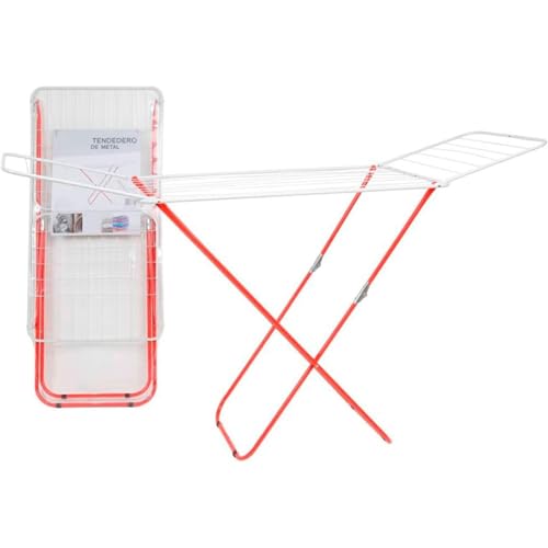 DECODEKO-Tendederos Plegables Superficie de tendido 18M/20M, Transpirable y de Tiempo de Secado Corto, Antideslizante, para Balcon y Exteriores (Rojo, 18M)