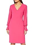 vestido rosa palo largo Manga larga Gina Bacconi Women\'s Crepe Dress with Chiffon Sleeves Vestido de cctel, Rosa Fucshia, 38 para Mujer