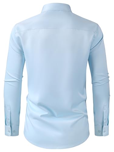 Mens Dress Shirts Long Sleeve Collared Shirt Wrinkle Resistant Formal Shirts Business Casual Button Down Shirt3