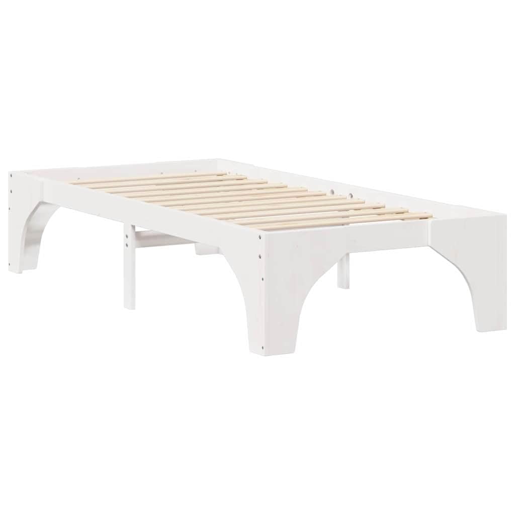 Marco de Cama de Madera Maciza de Pino Estructura Baja Moderna para Dormitorio Minimalista y Multifuncional con Ensamblaje Sencillo y Diseño Eficiente en Espacio para Adultos