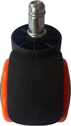 Image of K25 Nylon Heavy-Duty Caster Wheels Set of 5 Multi-Purpose Pin Type Revolving Castor Tyres for Home Office & Gaming Chair (Orange)