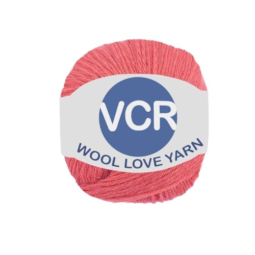 Image of VCR Coral Pink Yarn, 25 Grams Hank, 85 Meters Length, 100% Merino Wool, Pack of 1, Shrink-Resistant Soft, Warm and Premium Wool Yarn for Knitting, Crochet and Craft Projects