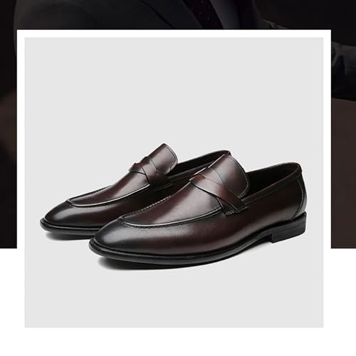 Men's Leather Oxfords Classic Lace-Up Business Formal Shoes with Anti-Slip Sole for Wedding, Office Wear4
