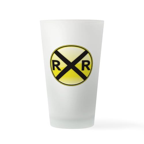 CafePress Railroad Crossing Pint Glass, 16 oz. Drinking Glass