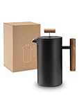 Lambda Coffee® cafetera francesa térmica | 1 litro - 5 tazas | 3 tamaños disponibles | French Press de acero inoxidable | Doble pared | prensa francesa | cafetera embolo