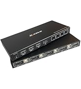 KCEVE Hot Key KVM Switcher 4 Input/1 Out 4K@60Hz HDMI KVM Switch 4PC Switcher with 4 USB 2.0 Hub Shared Keyboard, Mouse and Monitor on 4PC,No Driver...