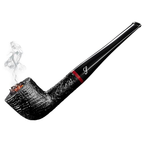 SPIPER Briar Wood Tobacco Pipe Handmade Zulu Style Pipe with 9mm Filter Smooth Stem Premium Pipe for Men with Gift Box