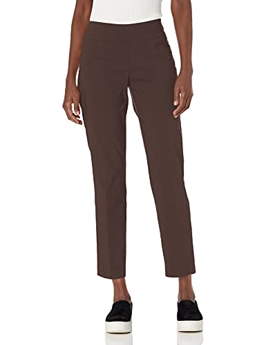 Ruby Rd. Women's Petite Pull-on Solar Millennium Tech Super Stretch Pant, Chocolate, 4