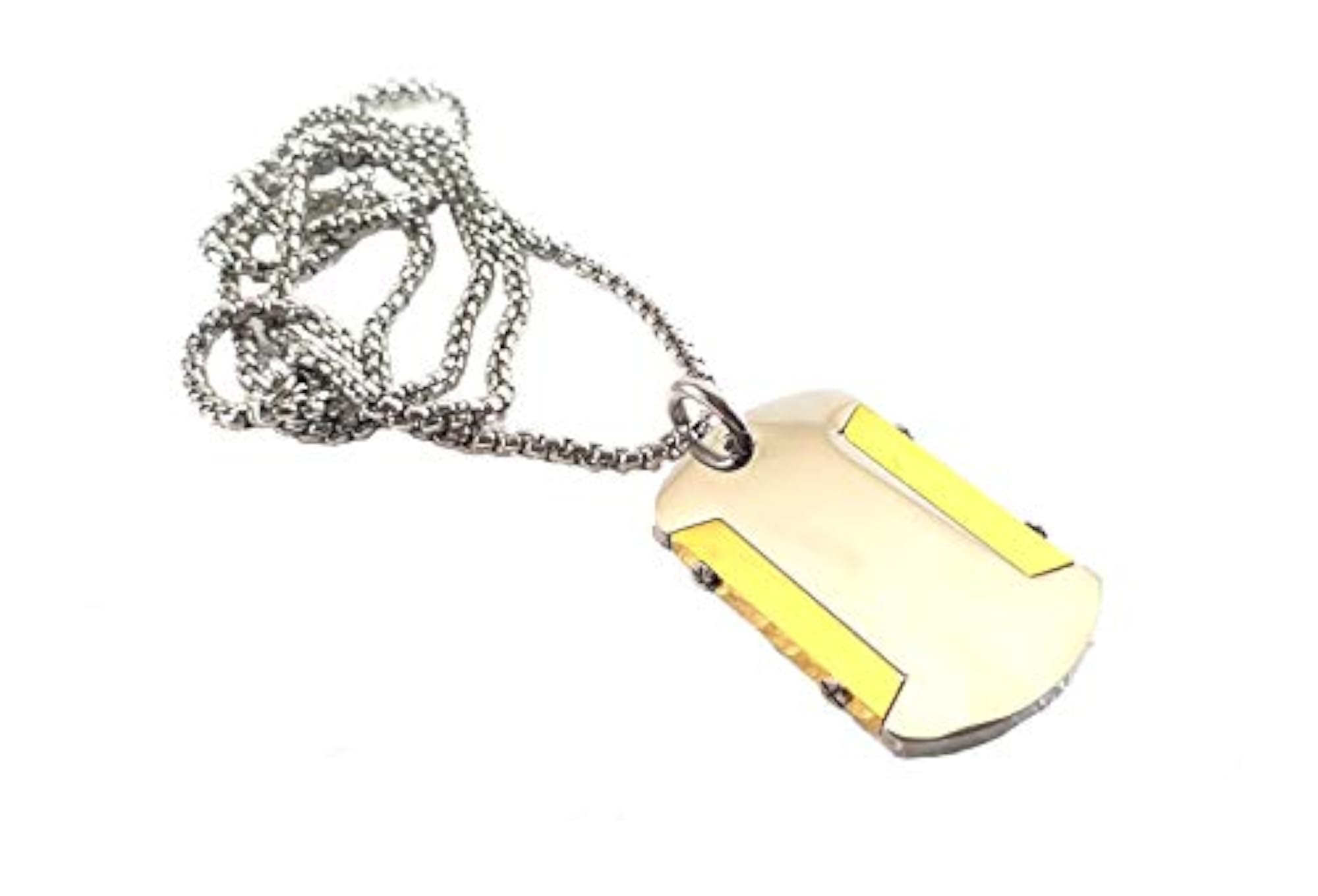Dog Tag Silver Pendant Necklace for Men, Gift Idea