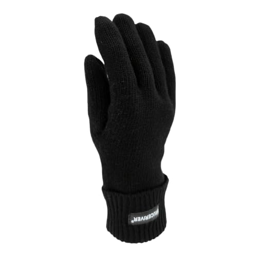 Image of BRUCERIVER Men's Pure Wool Knitted Gloves | Insulated Fleece Lining