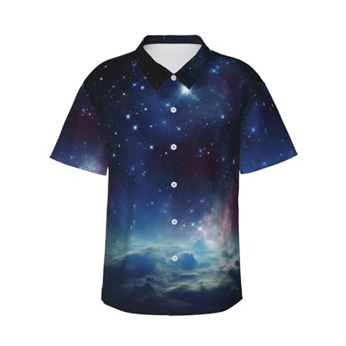 Chemise hawaïenne manches courtes boutonnée imprimé nuit étoilée