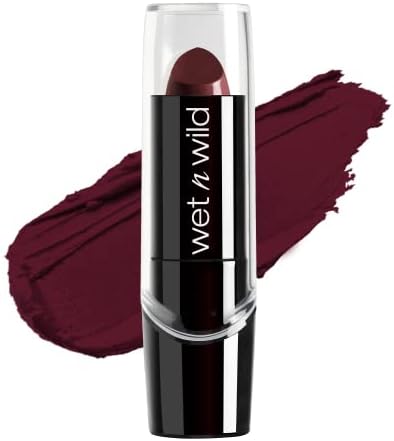 Wet n Wild Silk Finish Lipstick, Hydrating Lip Color, Rich Buildable Color, Black Orchid Red