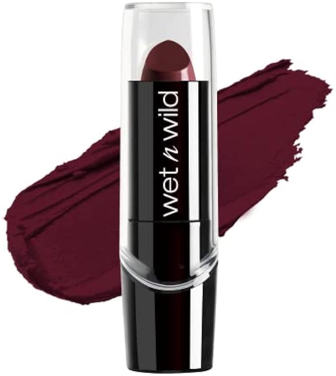 Wet n Wild Silk Finish Lipstick, Hydrating Lip Color, Rich Buildable Color, Black Orchid Red