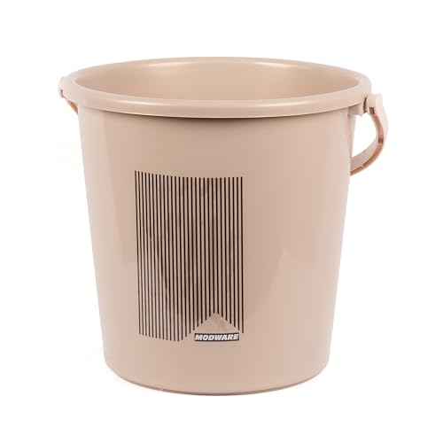 Image of Modware 6 Piece Bathroom Set, Tub, Bucket, Mug, Soap Case, Stool, Pedal Dustbin (Brown)