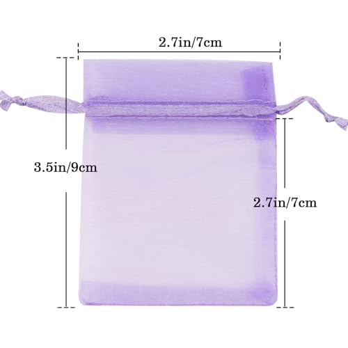 Image of joycraft Organza Bags 2.7x3.5 inch - Light Purple Drawstring Gift Packaging Pouch with Breathable Mesh for Wedding Favors, Jewelry Display, Candy Bags | Reusable Craft Supplies, Small Business