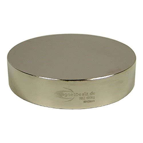 Starker großer Neodym Magnet Dauermagnet Scheibenmagnet 90x20mm 450kg vernickelt Cover