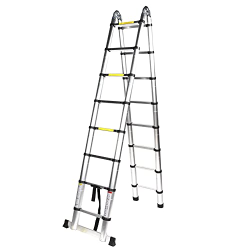 Mehrzweckleiter 5M Teleskopleiter aus Aluminiumlegierung Faltbare Mehrzweck...