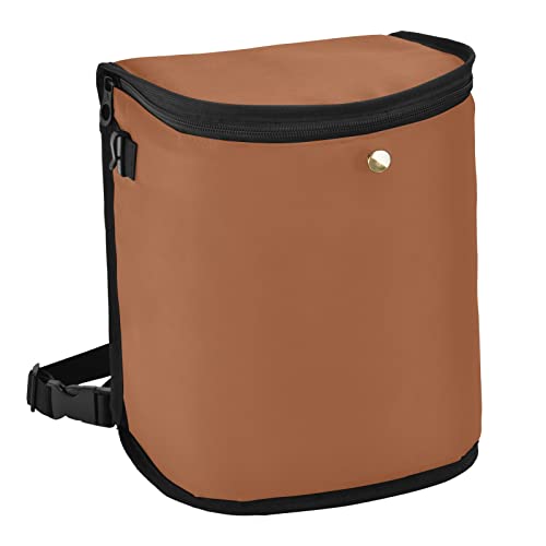 Image of Wudan Small Car Trash Can Terracotta Accessories for Garbage Storage Organizer with Lid Waterproof Portable Auto and Truck Interior Seat Bin