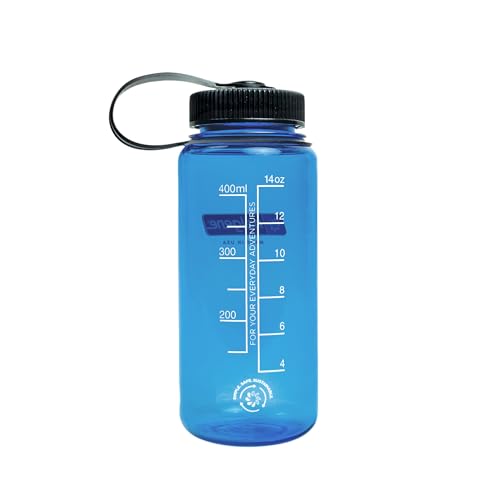 Image of Nalgene Sustain Tritan BPA-Free Water Bottle Made with Material Derived from 50% Plastic Waste (using ISCC certified mass balance), 16 OZ, Wide Mouth, Slate Blue (Pack of 6)