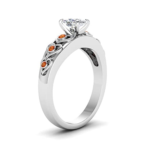 Image of 55Carat Choose Your Gemstone Heart Design Diamond CZ Accent Ring Sterling Silver Cushion Shape Side Stone Engagement Rings Matching Jewelry Wedding Jewelry Easy to Wear Gifts US Size 4 to 12