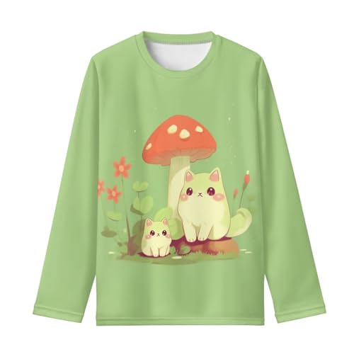Image of Girls Long Sleeve Shirts Casual Crewneck Soft T-shirts for Girls 3-16 Years Old