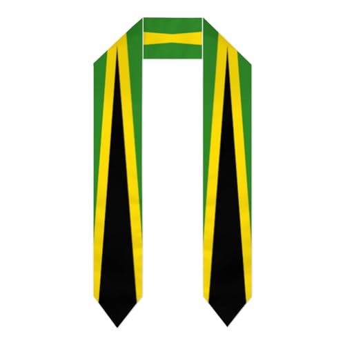 Vintage Jamaica Jamaican Flag Graduation Stole Shawl Sash for Men Women Unisex Adult Double Sided Lightweight Scarf Class of 2025 Graduate Gift for Study Aboard International Students