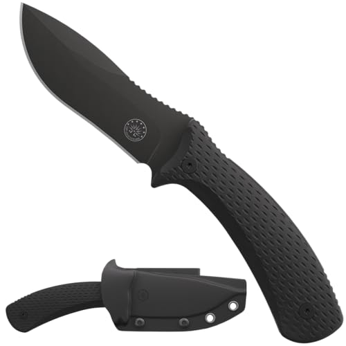 Off-Grid Knives SIDEKICK Compact Fixed Blade EDC Knife - Scout & Vertical Carry Kydex Sheath, Sandvik 14C28N Steel, Full Tang, G10 Grip - Perfect for Everyday Carry, Camping, Hiking, Fishing, Hunting & Boating (Blackout)