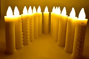 LED Pillar Candles, Warm Yellow Ambient Light for Home Decoration, Christmas Candle, Battery Operated (Set of 12)