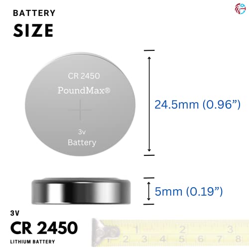 20 x 2450 CR2450 DL2450 ECR2450 BR2450 KCR2450 3V PoundMax Lithium Coin Cell Batteries - Image 6