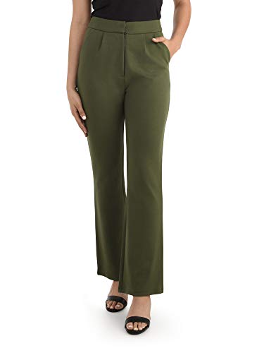 Fruit of the Loom Women's High Waisted Pleated Fit and Flare Pants