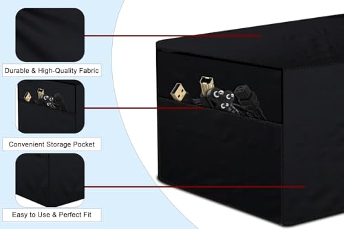 Image of The Furnishing Tree Polyester Waterproof & Dustproof Printer Cover - Compatible with Auto Duplex Laser Brother DCP-L2680DW Printers, Black , Dimensions in DxWxH - ( 40x42x26 CM)