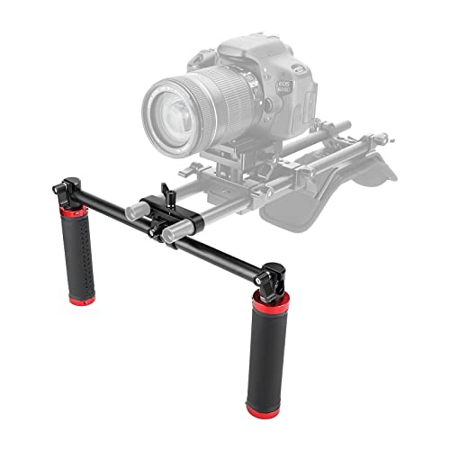 SZRIG Handle Grips Front Handbar Clamp Mount with 15mm Rod Clamp for 15mm Rod Support System Shoulder Rig(Red) - Image 3