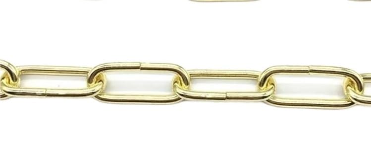 1-10 Meter 3mm Metal Hanging Chain Fluorescent Lamp Rectangular Square Gold/Silver Straight Ring for Clothing Store(Gold,3 Meter)