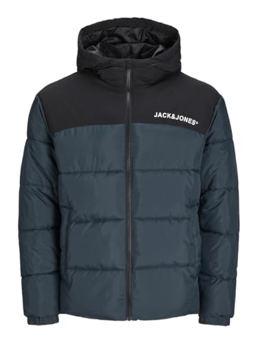 JACK&JONES JUNIOR JJMOON Hood Puffer MNI Chaqueta Acolchada, Navy Blazer/Detail:Blocking, 110 para Niños