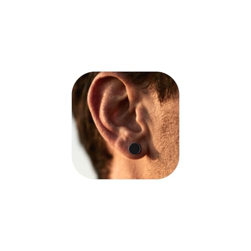 U7 925 Sterling Silver Black Onyx Stud Earrings with Viking Rune Cubic Zirconia Earrings for Men Women