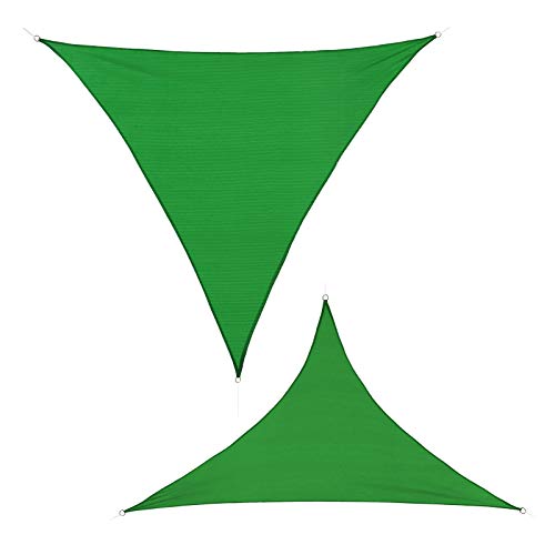 BB Sport Toldo Vela 4m x 4m x 4m Esmeralda Triangular HDPE Vela Sombra Protección Rayos UV 90% Transpirable
