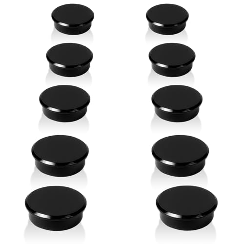 Imanes decorativos redondos negro 30 unidades 2.6 cm
