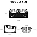 LYCC Elevated Cat Food Bowl,15°Tilted Stand Anti Vomiting Raised Cat Dishes for Food and Water,2 Stainless Steel Bowls,Non-Slip No Spill,Cats and Puppy