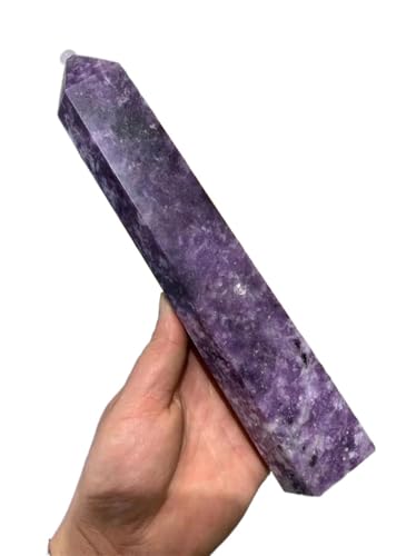 Purple mica Pillar Crystal Rod Office Decoration Crafts Gifts Aura Ornaments Home Decor(600-650g) Gemstone Stone