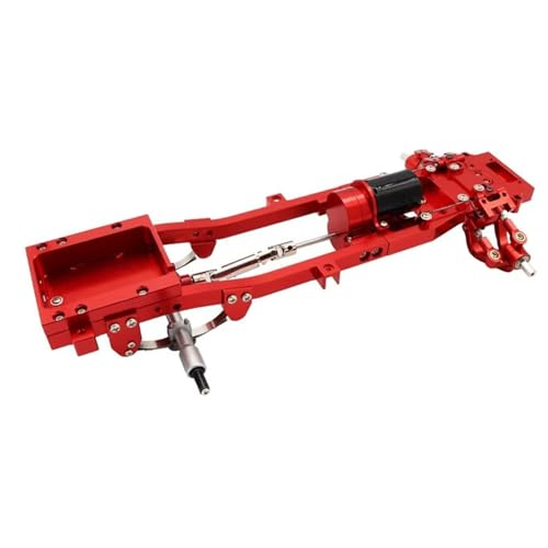 Para WPL D12 1/10 Chasis Metal Eje Trasero Caja Cambios Ballestas Copa Dirección Brazo Oscilante Superior Inferior Deslizador Eje Transmisión Kit Cojinetes Piezas Coche RC kit Actualización RC(Red)