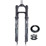 LHHL 26" 27.5" 29" Horquilla de suspensión de Resorte de montaña Tubo Recto Horquillas Delantera para Bicicleta Cierre rápido 9 * 100 mm Recorrido 100 mm Ajuste de Rebote para XC Am MTB(29'')