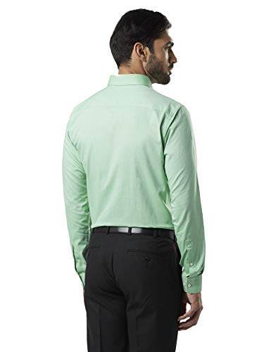 Image of Raymond Men's Pure Cotton Solid Pattern Slim Fit Semi Cutaway Collar Full Sleeve Formal Shirt