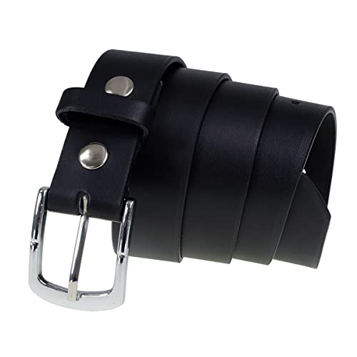 Milwaukee Leather MP7114 Men's Light Black Genuine Leather Belt with Interchangeable Buckle - 1.5 inches Wide