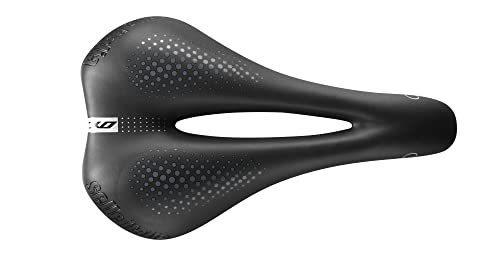 Selle Italia XO Lady Gel Flow – Damen-Fahrradsattel für Trekking & Pendeln, FeC-Legierungs-Gestell, anatomische Form – Größe S2, Schwarz